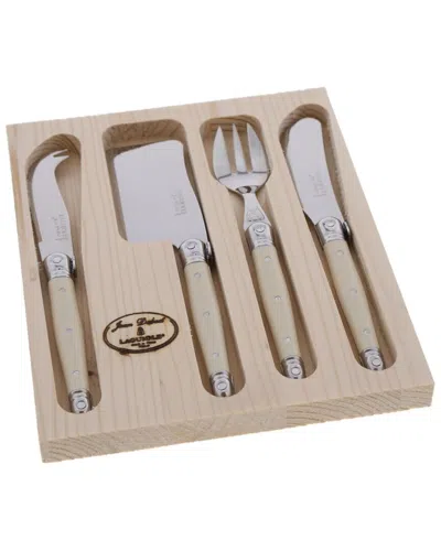 Jean Dubost Mini Ivory 4pc Cheese Set In Brown