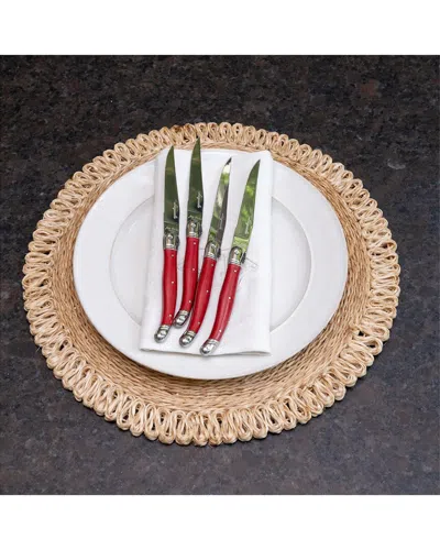 Jean Dubost Set Of 6 Assorted Knives In Red