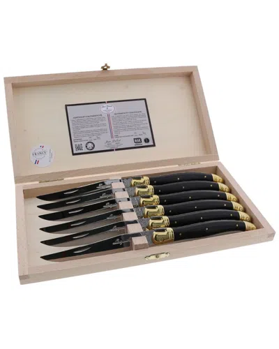 Jean Dubost Set Of 6 Steak Knives In Clasp Box