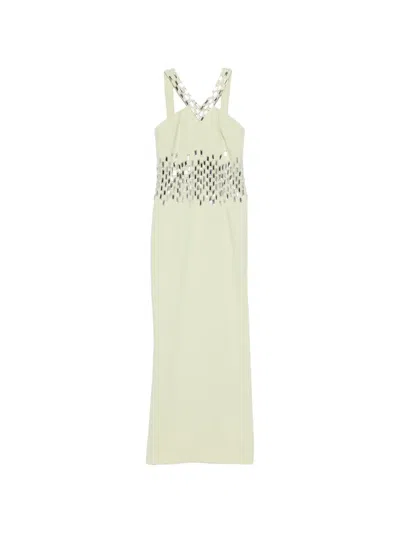Jean Louis Sabaji Baguette-embroidered Maxi Dress In Green