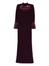 Jean Louis Sabaji Bell Sleeve Maxi Dress In Burgundy