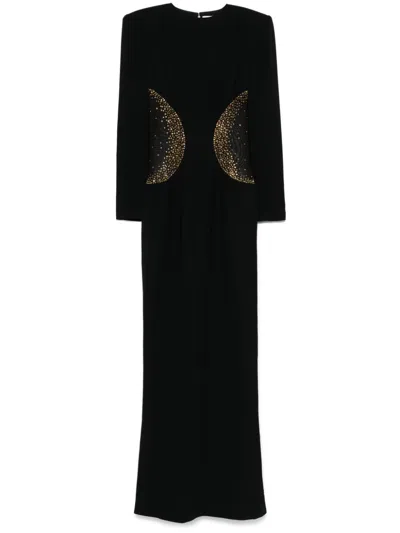 Jean Louis Sabaji Crepe Maxi Dress In Black