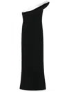Jean Louis Sabaji Crystal-embellished Crepe Dress In Black