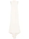 JEAN LOUIS SABAJI CRYSTAL-EMBELLISHED CREPE DRESS