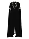 Jean Louis Sabaji Crystal-embellished Tailored Maxi Dress In Black