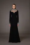 Shop Jean Louis Sabaji Crystal Embroidered Dress In Multi