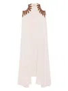 Jean Louis Sabaji Embellished Cape Dress In Neutral