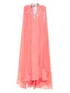 Jean Louis Sabaji Embellished Cape Dress In Pink