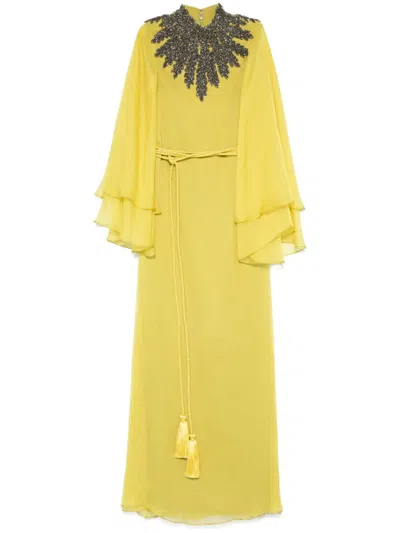 Jean Louis Sabaji Embellished Maxi Dress In Green