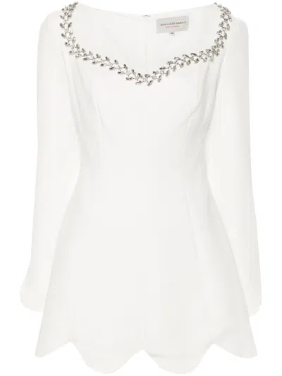 Jean Louis Sabaji Minikleid Mit Stickerei In Weiss