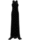 Jean Louis Sabaji Samtkleid Mit Stickerei In Schwarz