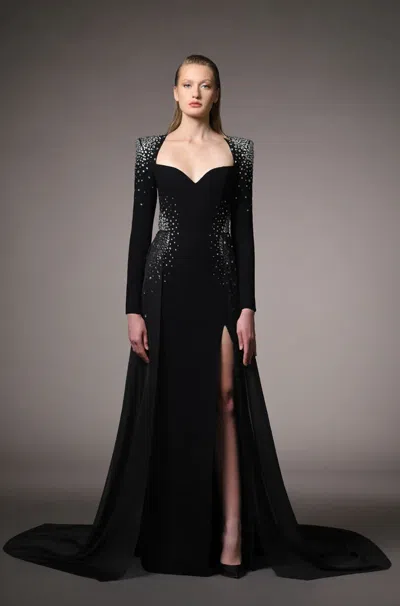 Jean Louis Sabaji Long-sleeve Embroidered Dress In Multi