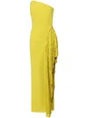 Jean Louis Sabaji Kreppkleid Mit Strass In Gelb