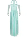 Jean Louis Sabaji Sleeveless Tulle Maxi Dress In Blue