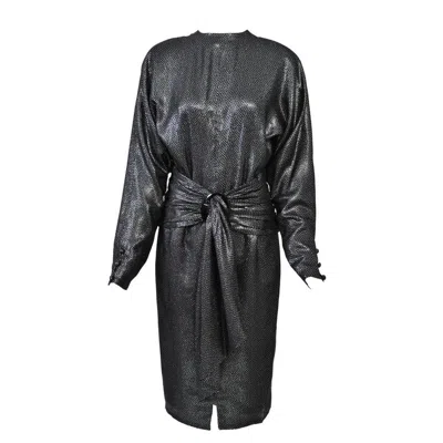 Pre-owned Jean Louis Scherrer 1980s Metallic Dress In Black