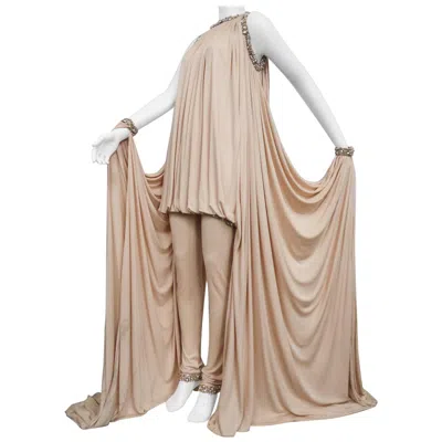 Pre-owned Jean Louis Scherrer A Jean-louis Scherrer By Stéphane Rolland French Couture Set Fashion Show 2007 In Sand