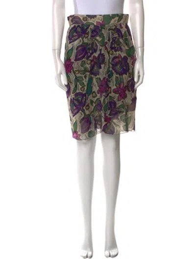 Pre-owned Jean Louis Scherrer Floral Print Knee-length Skirt In Multi