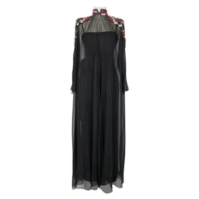 Pre-owned Jean Louis Scherrer Jean-louis Scherrer Black Muslin Jumpsuit Haute Couture