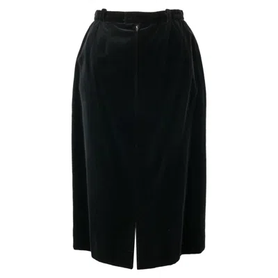Pre-owned Jean Louis Scherrer Jean-louis Scherrer Black Velvet Skirt
