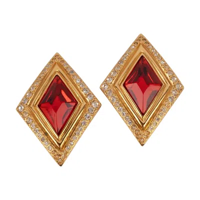 Pre-owned Jean Louis Scherrer Jean-louis Scherrer Golden Metal Clip-on Earrings, 1980s In Multi