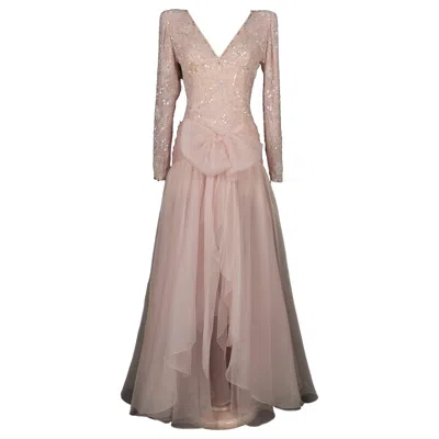 Pre-owned Jean Louis Scherrer Jean-louis Scherrer Powder Pink Organza Long Dress Haute Couture 36fr