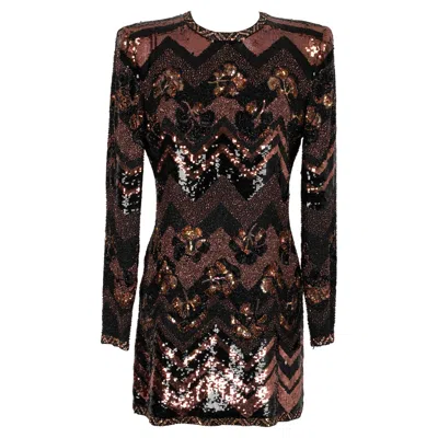 Pre-owned Jean Louis Scherrer Jean-louis Scherrer Tunic Dress Embroidered With Pearls & Sequins Haute Couture In Black
