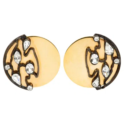 Pre-owned Jean Louis Scherrer Scherrer 80's Oversize Clip Earrings In Orange