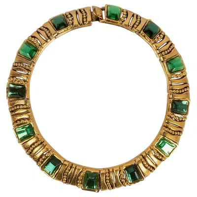 Pre-owned Jean Louis Scherrer Short Necklace In Gold Metal In Multi