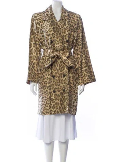 Pre-owned Jean Louis Scherrer Vintage 1990's Faux Fur Coat In Brown