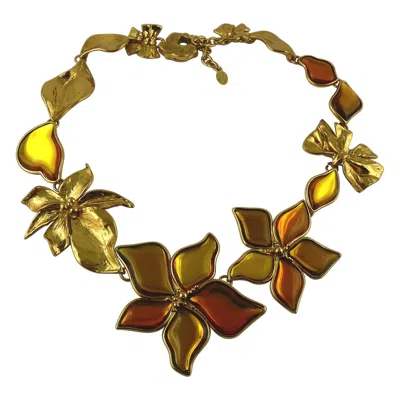 Pre-owned Jean Louis Scherrer Vintage Floral Necklace In Multi