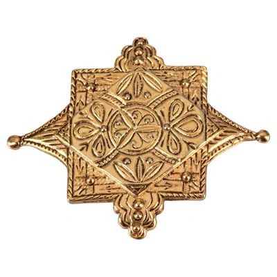 Pre-owned Jean Louis Scherrer Vintage  Ethnic Pattern Geometric Brooch In Multi