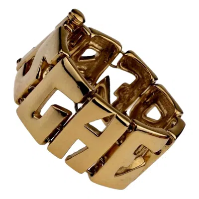 Pre-owned Jean Louis Scherrer Vintage  Letters Spelled Out Bracelet In Brown