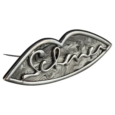Pre-owned Jean Louis Scherrer Vintage  Lips Signature Logo Brooch In Multi