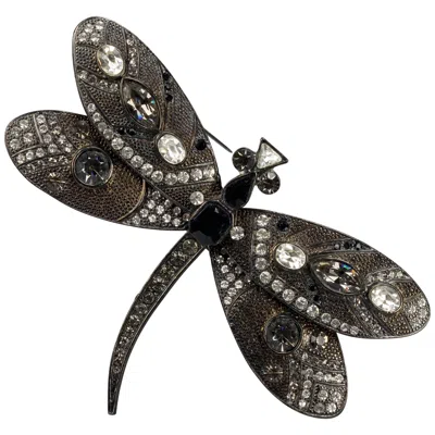 Pre-owned Jean Louis Scherrer Vintage Massive Scherrer Paris Jewelled Dragonfly Brooch In Multi