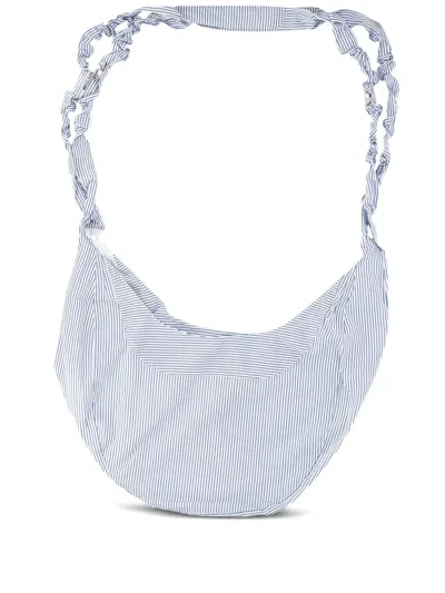 Jean-luc A. Lavelle Stripe Torsade Shoulder Bag In White