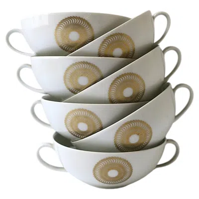 Pre-owned Jean Luce Porcelain Bowl, Midcentury Modernism, French German, 7 Available In Gray