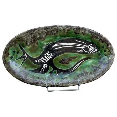 Pre-owned Jean Lurçat Large  Dish Fot Saint Vincens In Black