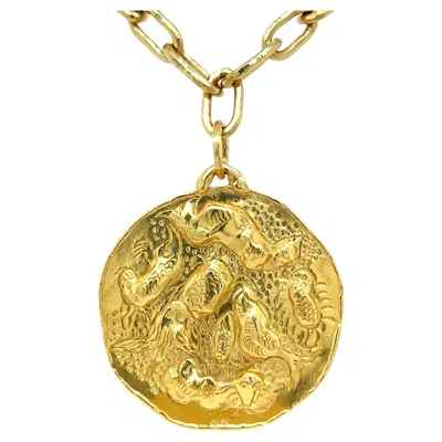 Pre-owned Jean Mahie 1970s  Gold Pisces Pendant Necklace In Multiple