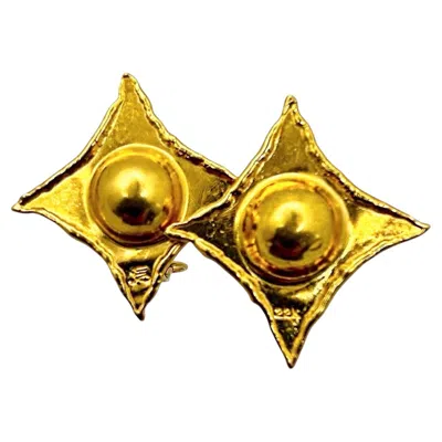 Pre-owned Jean Mahie 22k Gold  Starburst Motif Earrings In Multi