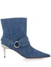 Jean-michel Cazabat Denim Ankle Boots In Blue