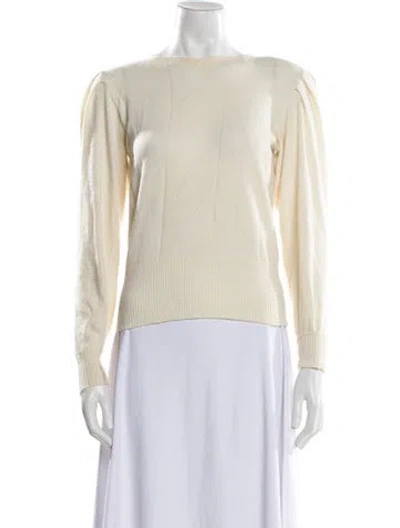 Pre-owned Jean Muir Cashmere Bateau Neckline Sweater In Neutral