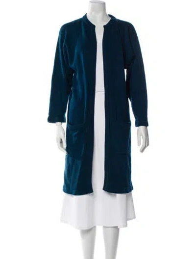 Pre-owned Jean Muir Cashmere Printed Sweater In Blue