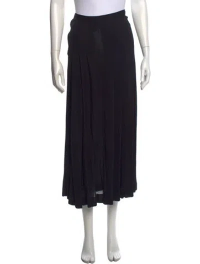 Pre-owned Jean Muir Pleated Accents Long Skirt In Black