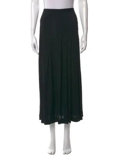 Pre-owned Jean Muir Pleated Accents Midi Length Skirt In Black