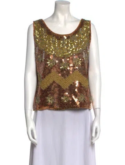 Pre-owned Jean Muir Vintage 1980's Top In Yellow