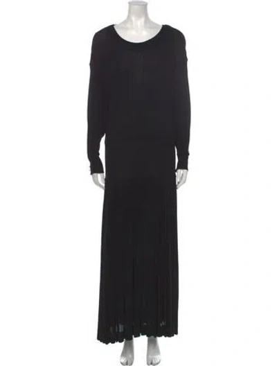Pre-owned Jean Muir Vintage Long Dress In Black