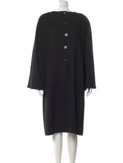 Pre-owned Jean Muir Vintage Midi Length Dress In Black