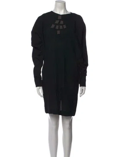 Pre-owned Jean Muir Vintage Mini Dress In Black