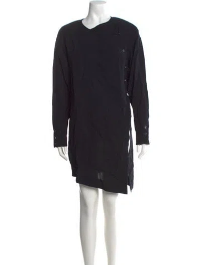 Pre-owned Jean Muir Vintage Mini Dress In Black