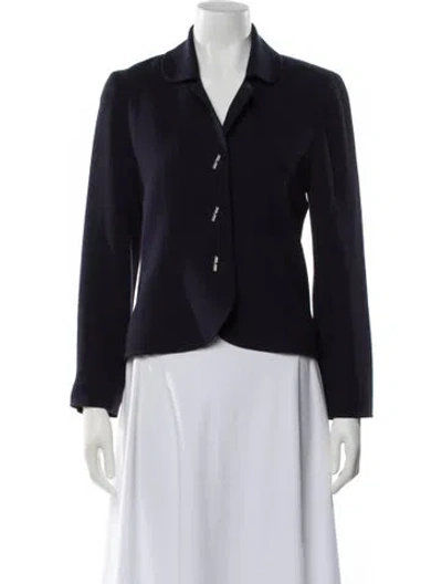 Pre-owned Jean Muir Wool Blazer In Blue